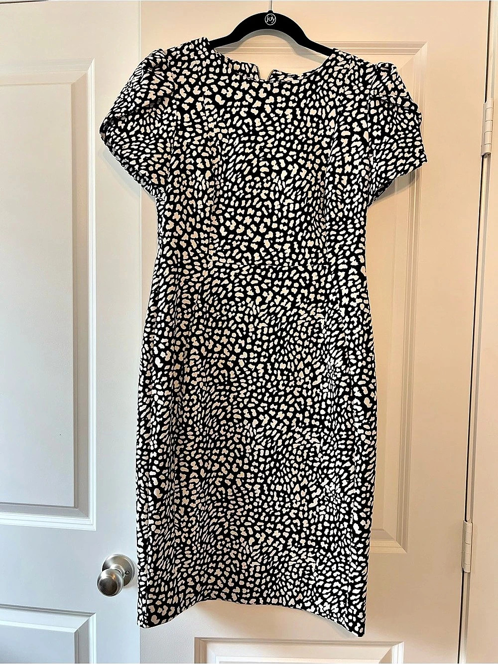 Calvin Klein Black & White Animal Print Sheath Dress